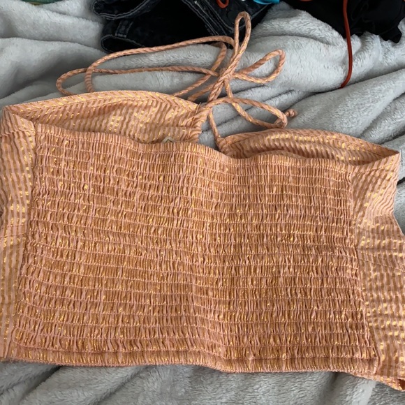 Jen’s Pirate Booty High Desert Palm Leaf Corset - gold stripe sand - Picture 5 of 6